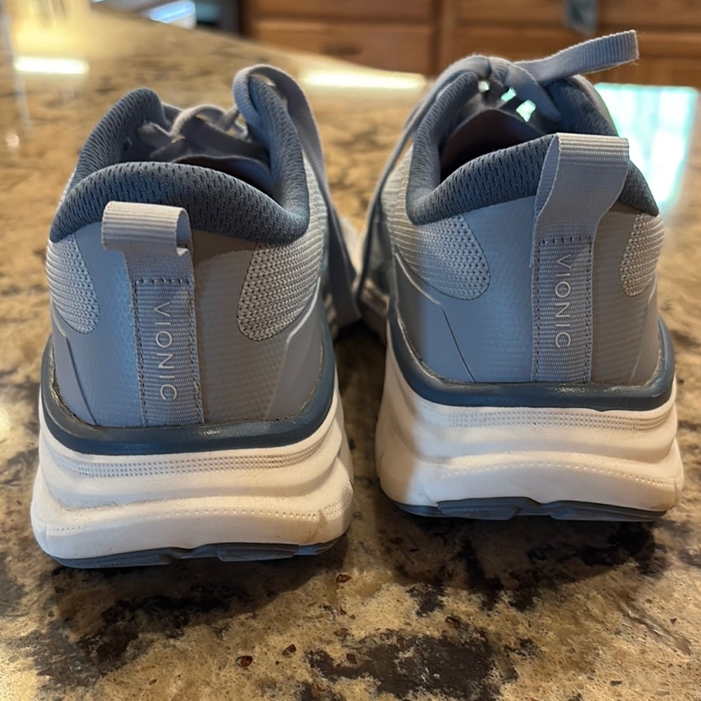 Vionic Gray and Blue Walking Shoes - Picture 2 of 6